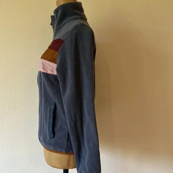Cotopaxi sz XS Teca fleece jacket front zip blue and earth tone stripes pockets - Picture 5 of 7